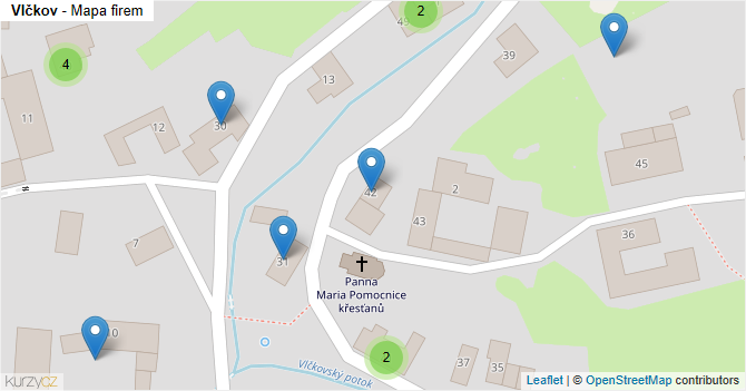 Vlčkov - mapa firem