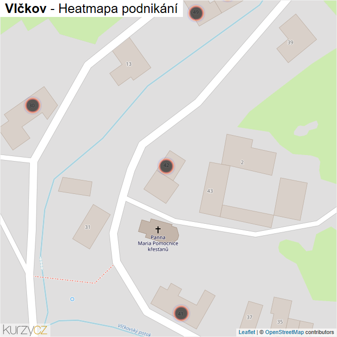 Mapa Vlčkov - Firmy v obci.