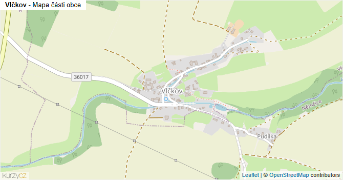 Vlčkov - mapa části obce