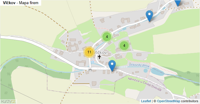 Vlčkov - mapa firem