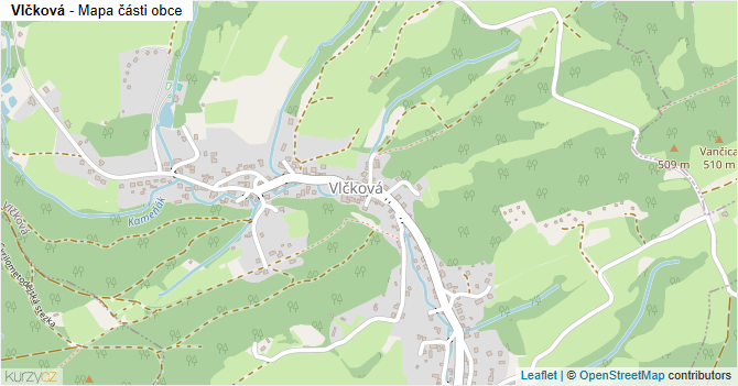 Vlčková - mapa části obce