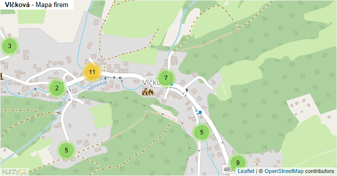 Vlčková - mapa firem