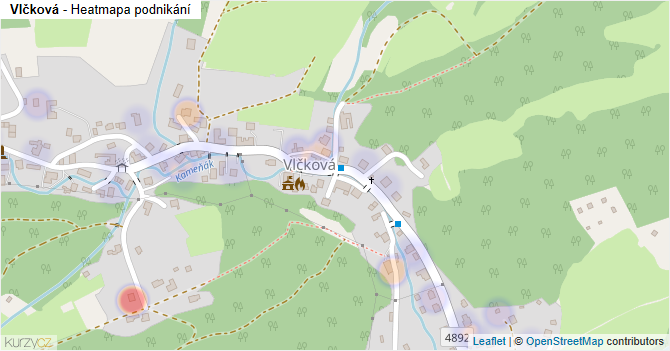 Vlčková - mapa podnikání