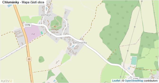 Chlumánky - mapa části obce