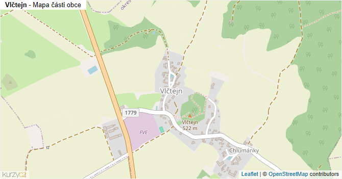 Vlčtejn - mapa části obce