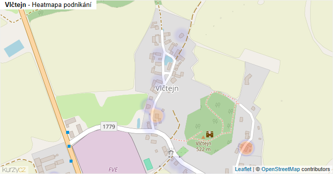 Vlčtejn - mapa podnikání