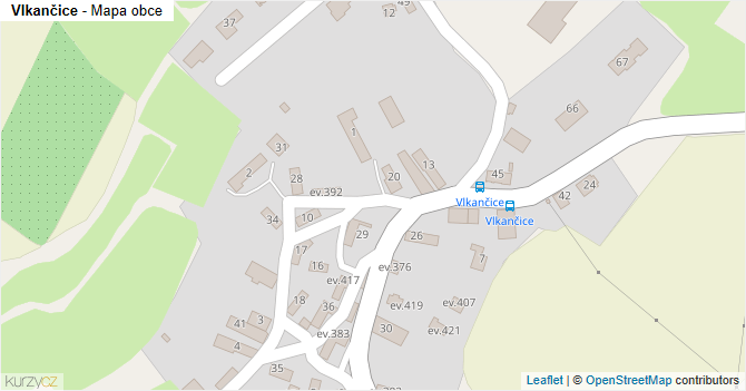 Vlkančice - mapa obce
