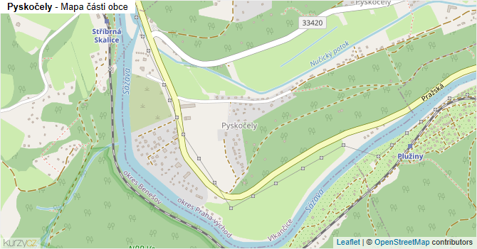 Pyskočely - mapa části obce