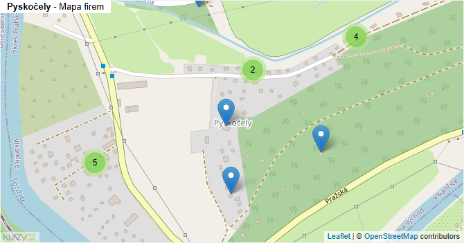 Pyskočely - mapa firem
