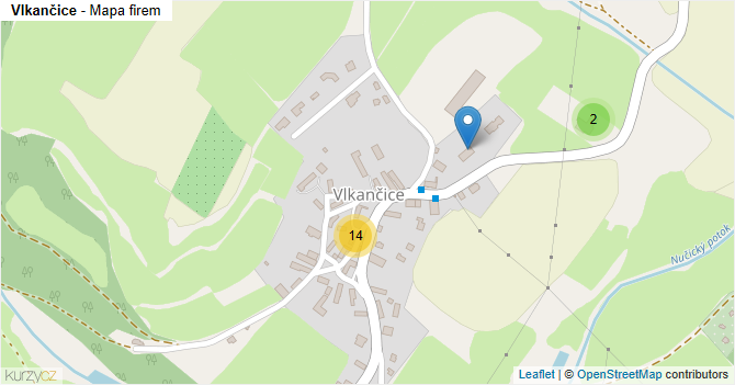 Vlkančice - mapa firem