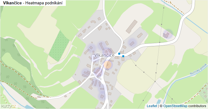 Vlkančice - mapa podnikání