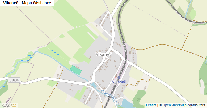 Vlkaneč - mapa části obce