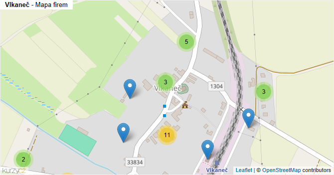 Vlkaneč - mapa firem
