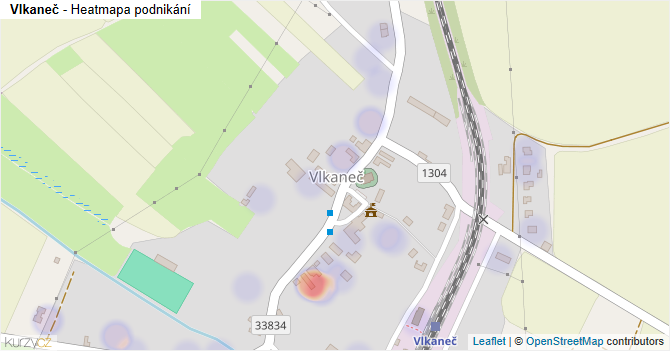 Vlkaneč - mapa podnikání