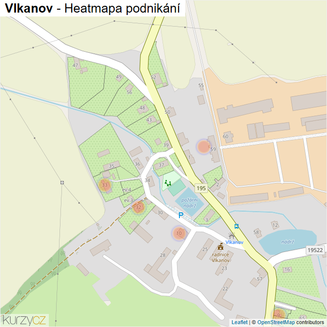 Mapa Vlkanov - Firmy v části obce.