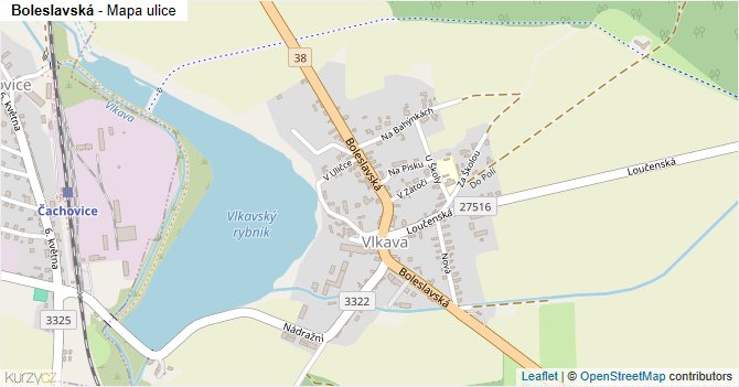 Boleslavská - mapa ulice