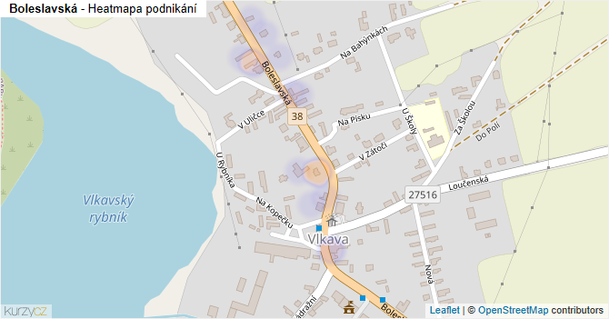 Boleslavská - mapa podnikání