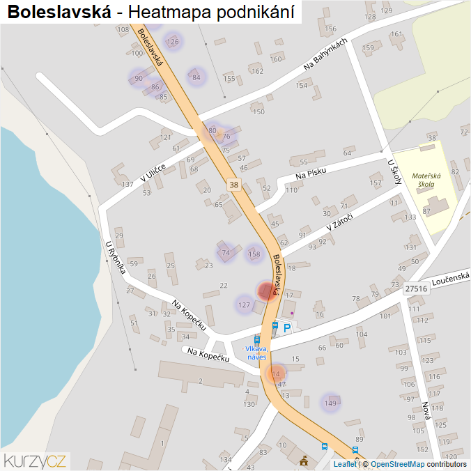 Mapa Boleslavská - Firmy v ulici.