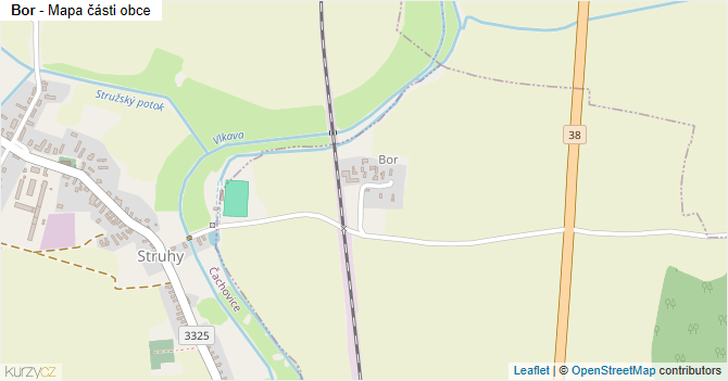 Bor - mapa části obce