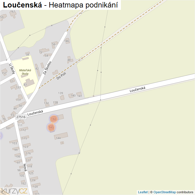 Mapa Loučenská - Firmy v ulici.