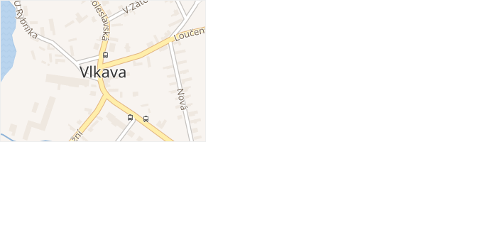 Nová v obci Vlkava - mapa ulice