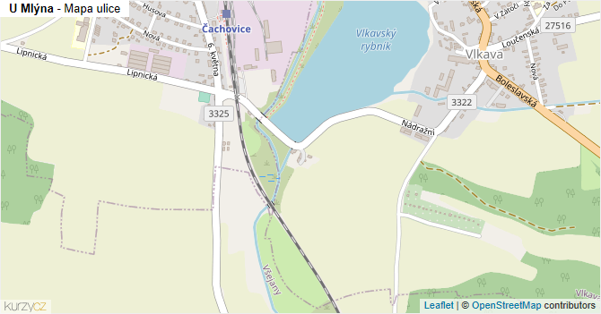 U Mlýna - mapa ulice
