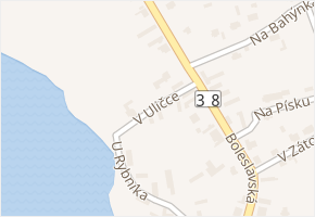 V Uličce v obci Vlkava - mapa ulice