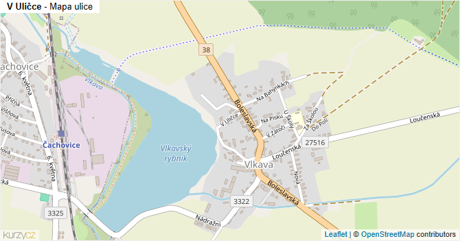 V Uličce - mapa ulice