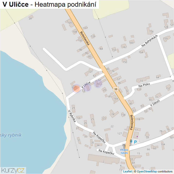 Mapa V Uličce - Firmy v ulici.