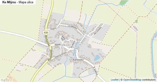 Ke Mlýnu - mapa ulice