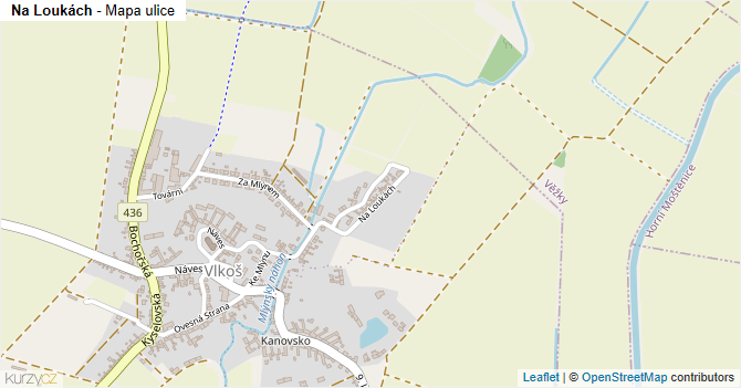 Na Loukách - mapa ulice