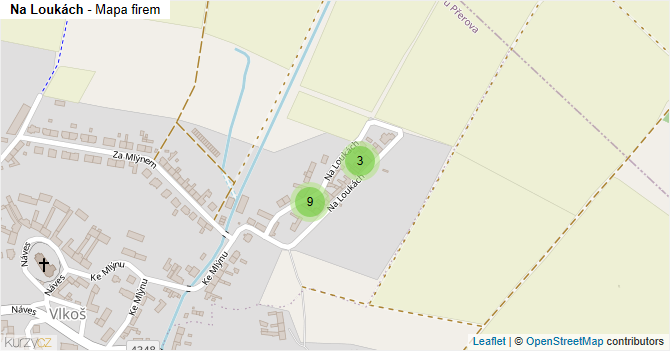 Na Loukách - mapa firem