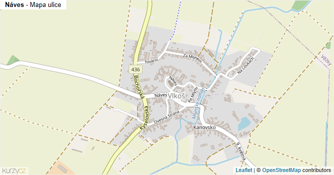 Náves - mapa ulice