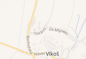 Tovární v obci Vlkoš - mapa ulice