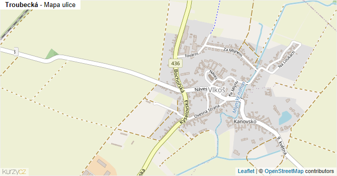 Troubecká - mapa ulice