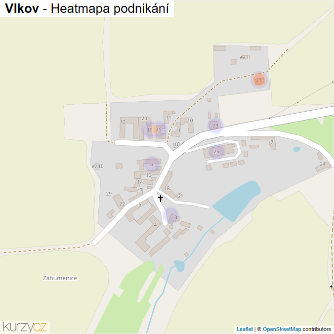 Mapa Vlkov - Firmy v části obce.