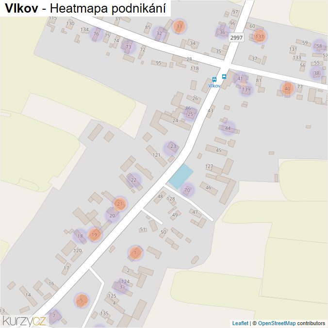 Mapa Vlkov - Firmy v části obce.