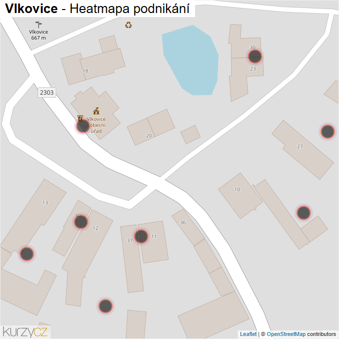 Mapa Vlkovice - Firmy v obci.