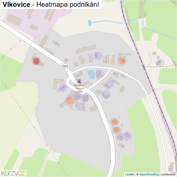 Mapa Vlkovice - Firmy v části obce.