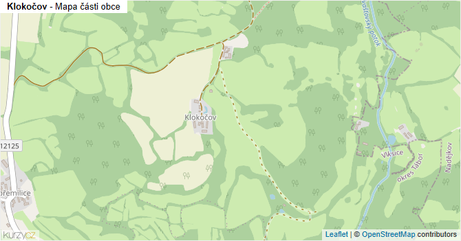 Klokočov - mapa části obce