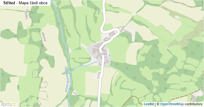 Střítež - mapa části obce