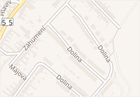 Dolina v obci Vnorovy - mapa ulice