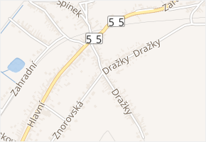 Dražky v obci Vnorovy - mapa ulice