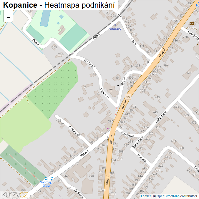 Mapa Kopanice - Firmy v ulici.