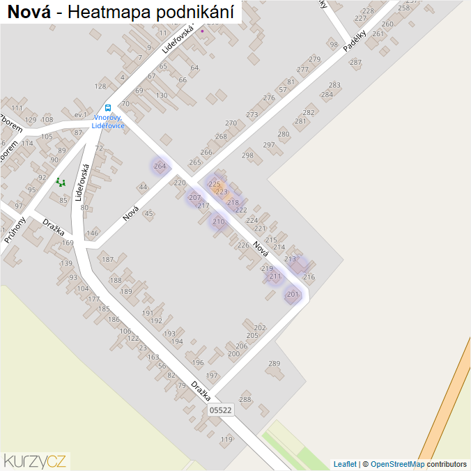 Mapa Nová - Firmy v ulici.