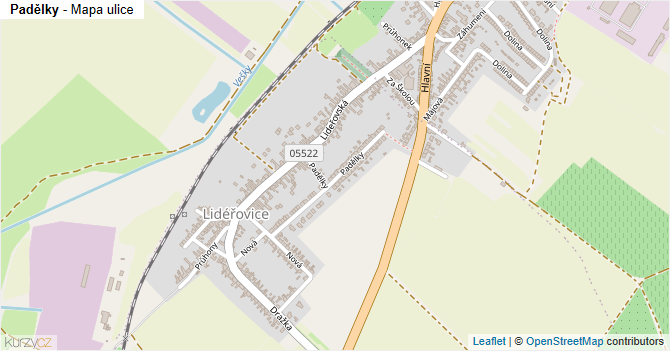Padělky - mapa ulice