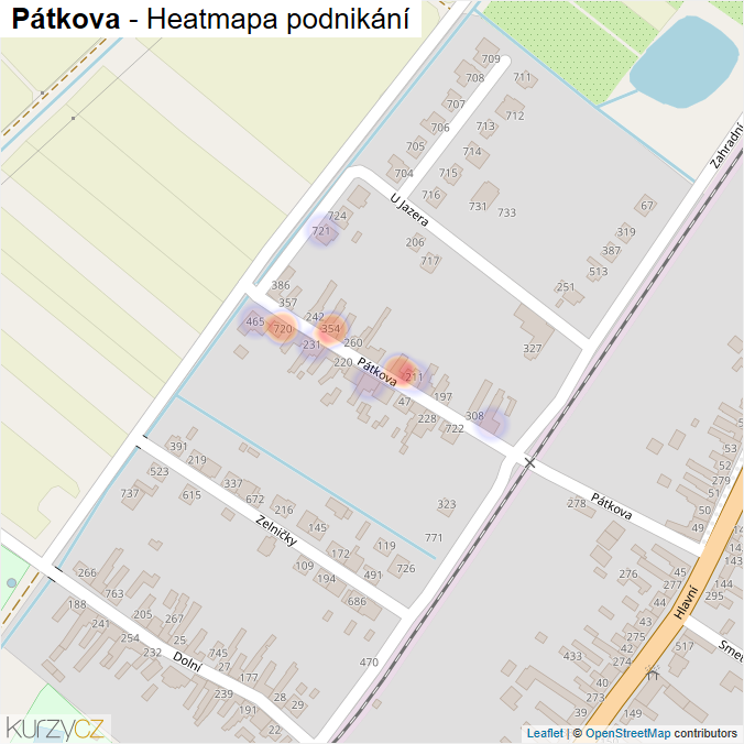 Mapa Pátkova - Firmy v ulici.