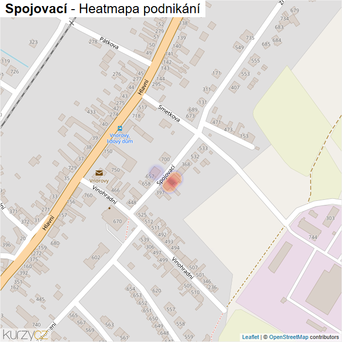 Mapa Spojovací - Firmy v ulici.