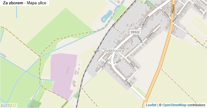 Za zborem - mapa ulice