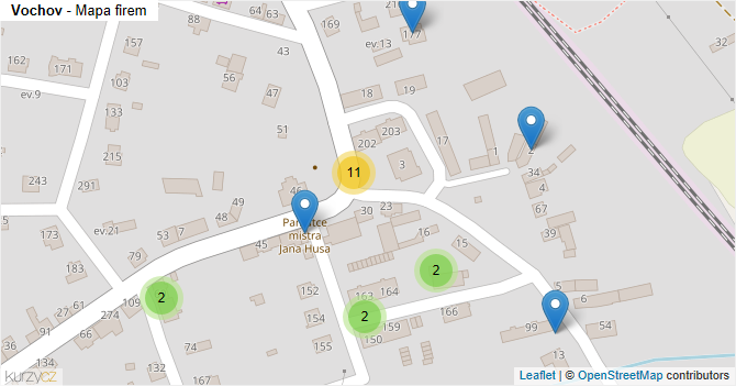 Vochov - mapa firem